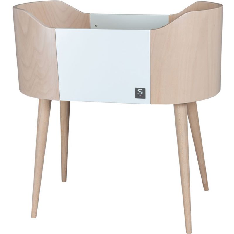 Berceau Galopin bois-blanc pieds bois (90 x 50 cm) Sauthon Original