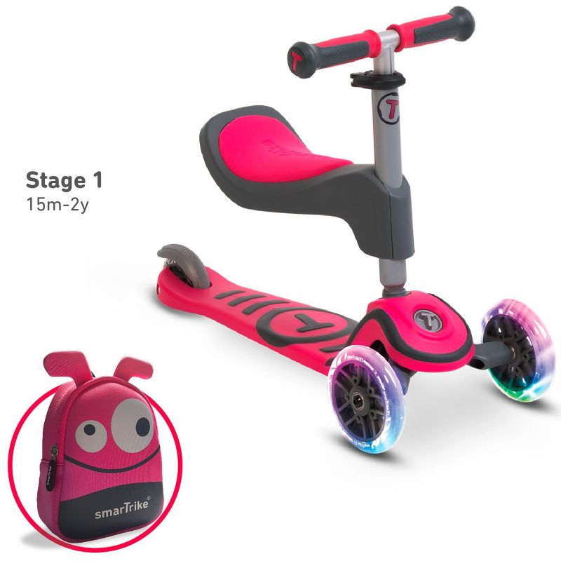 Porteur évolutif Scooter T1 rose smarTrike