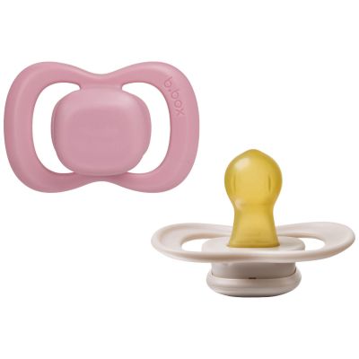 Lot de 2 sucettes symétriques en latex Berry-Blush (0-6 mois) B.Box