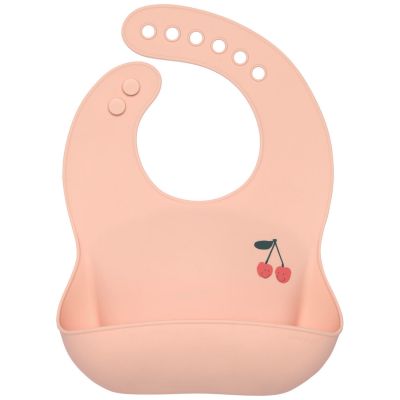 Bavoir en silicone avec poche Happy Fruits Cerise