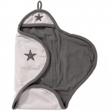 Couverture nomade étoile gris et gris anthracite (naissance)  par Jollein