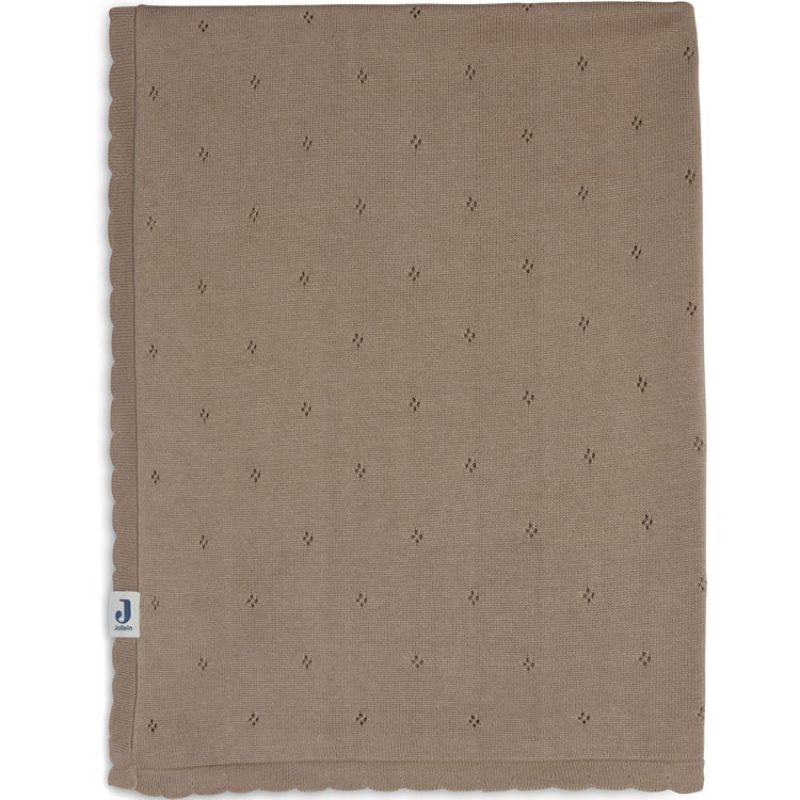 Couverture en coton bio Pointelle Biscuit (75 x 100 cm) Jollein