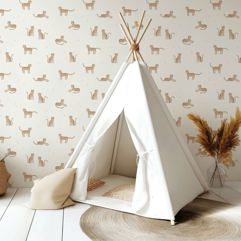 Papier peint Samburu Léopard horizon sauvage (50 cm x 10m)  Lilipinso Ambiance 2