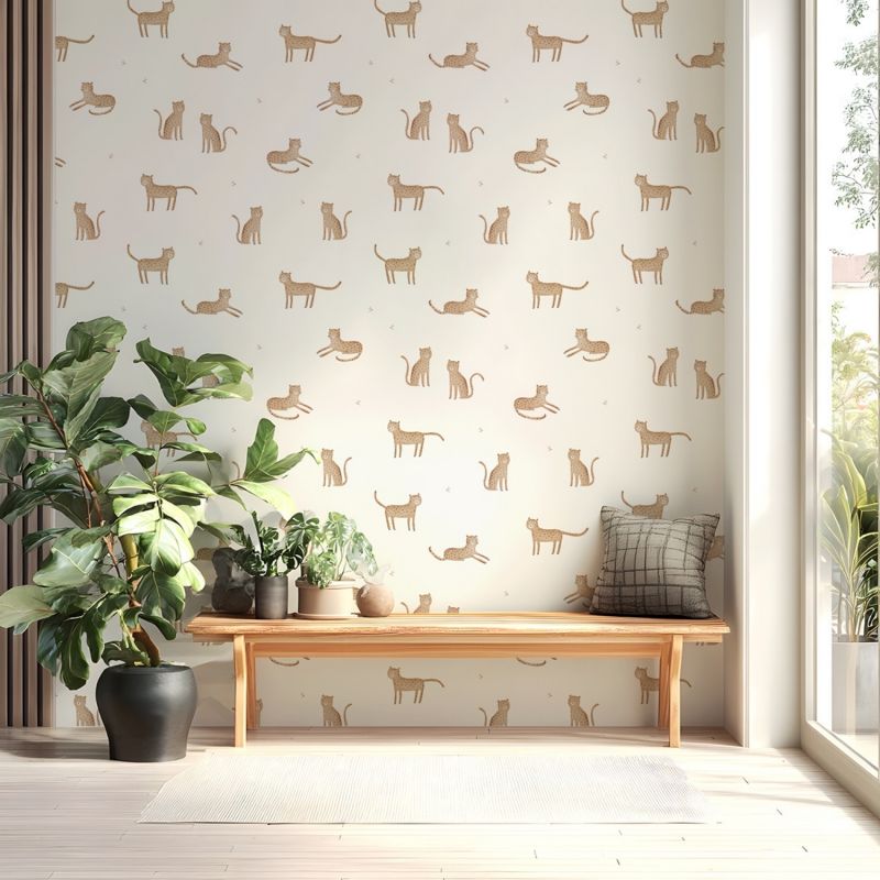 Papier peint Samburu Léopard horizon sauvage (50 cm x 10m)  Lilipinso Ambiance 5