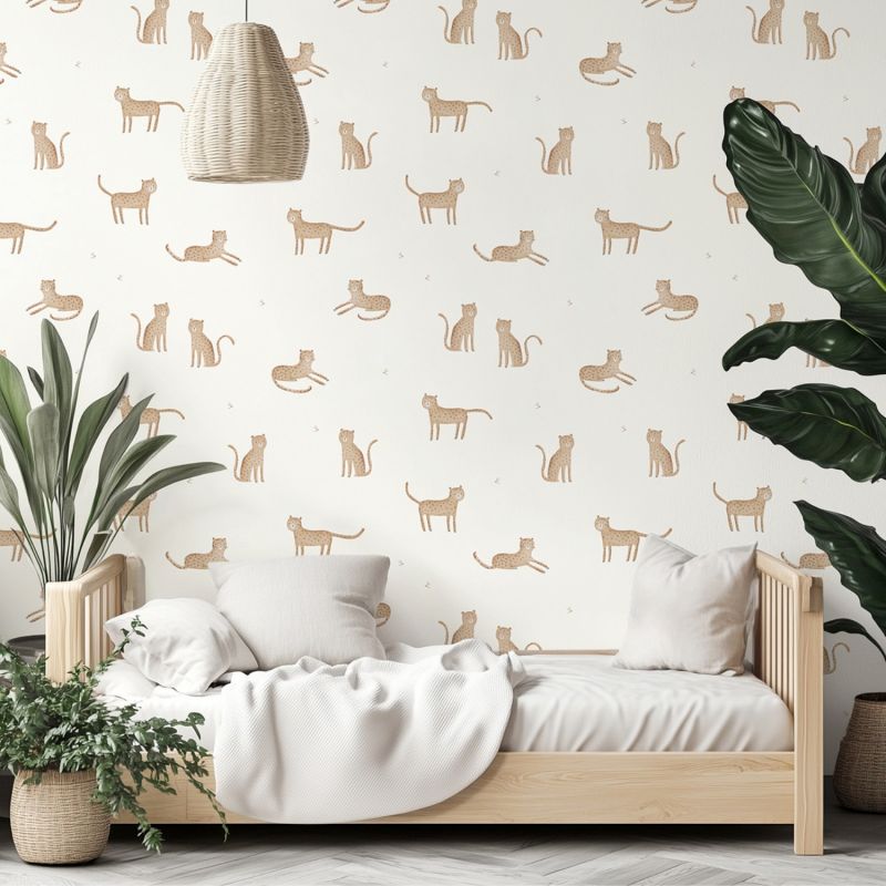 Papier peint Samburu Léopard horizon sauvage (50 cm x 10m)  Lilipinso Ambiance 6