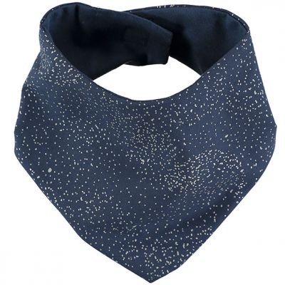 Bavoir bandana Lucky coton bio Gold bubble Night blue Nobodinoz