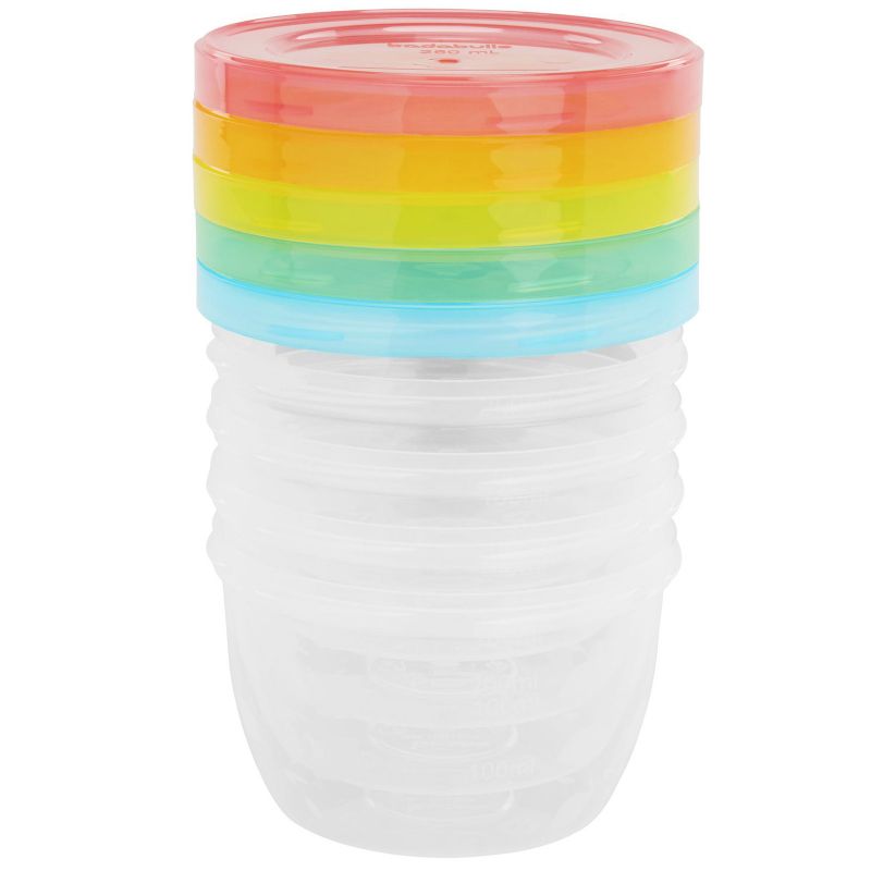 Lot de 5 Badabowls avec couvercles de couleurs (250 ml) Badabulle