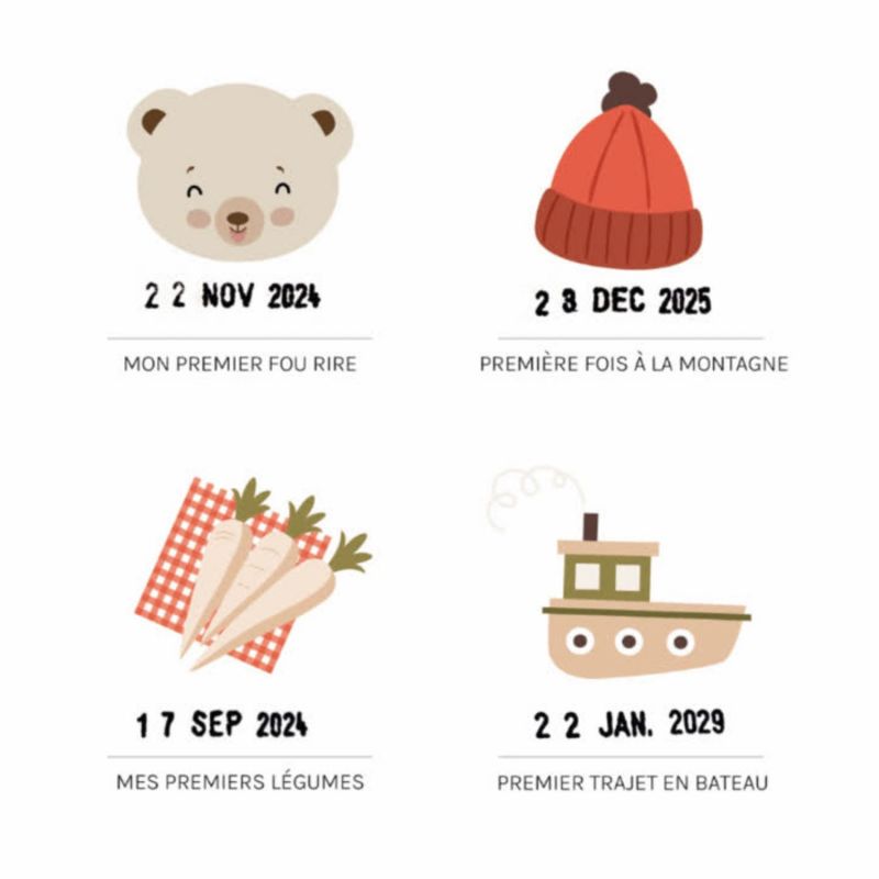 Affiche Mes Premières Fois Ourson (40x50 cm) Les Petites Dates Produit 2