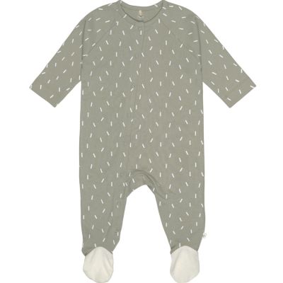 Pyjama léger en coton bio Cozy Colors Wear petits traits olive (0-2 mois)