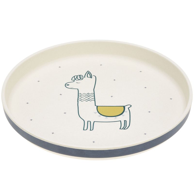 Assiette plate en bambou Glama Lama bleu Lässig