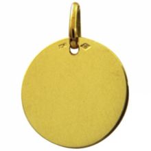 Médaille ronde unie à graver 14 mm (or jaune 750°)  par Maison Augis