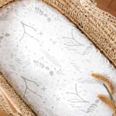 Drap housse en coton bio Yukari Tilleul pour landau (72 x 33 cm)