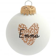 Boule de Noël Coeur léopard (personnalisable) - Baubels