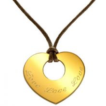 Pendentif sur cordon Grand Amour (plaqué or jaune)  par Petits trésors