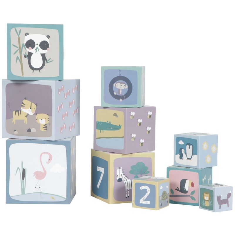 Blocs empilables en carton Zoo (10 pièces) Little Dutch