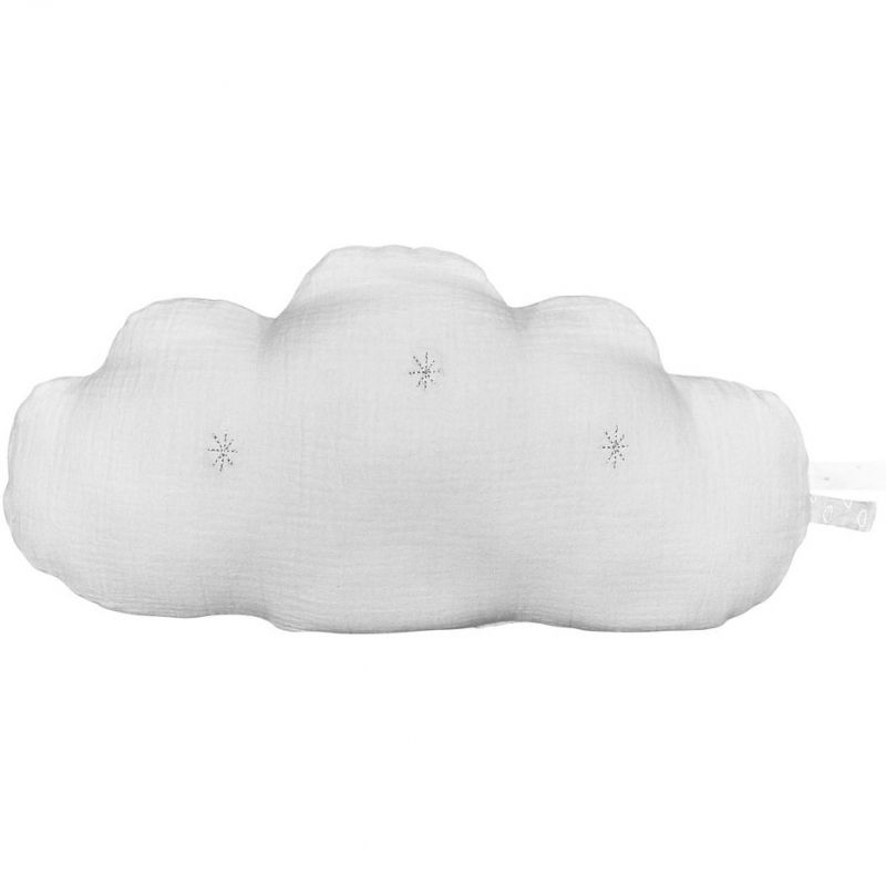 Coussin nuage blanc Lily grey (35 x 20 cm) Sauthon