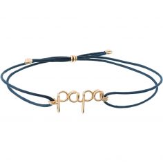 Bracelet cordon coton ciré Papa goldfilled jaune (personnalisable) - Padam Padam