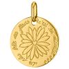 Médaille ronde Fleur 16 mm (or jaune 750°) - Premiers Bijoux