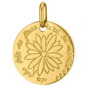 Médaille ronde Fleur 16 mm (or jaune 750°)