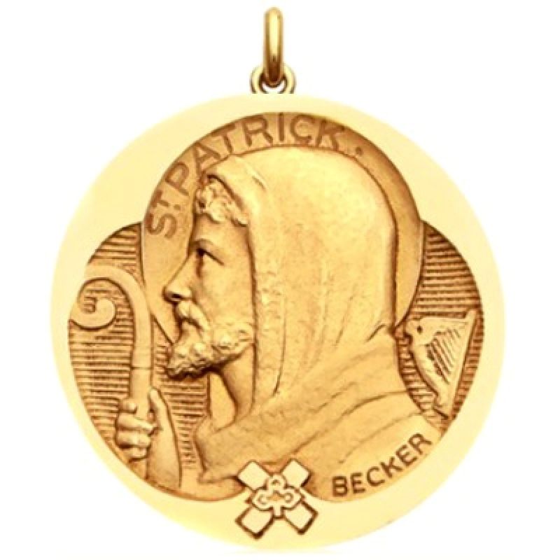 Médaille Saint Patrick (or jaune 750°) Becker