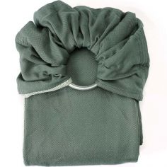 Echarpe de portage Sling sans noeud tissé en coton bio vert eucalyptus - NeoBulle