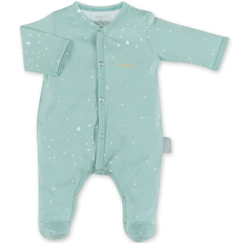 Pyjama léger Frizy étoiles et lunes vert (0-1 mois : 50 cm) Bemini