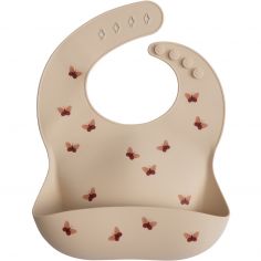 Bavoir à poche en silicone Butterflies - Mushie