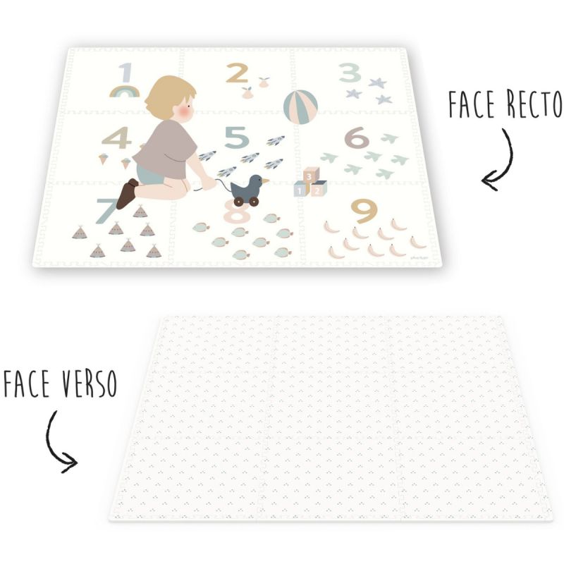 Tapis de jeu réversible 2 en 1 Tiloo Numbers (180 x 180 cm) Play&Go Produit 3