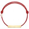 Bracelet cordon Plaque et perle rouge (or jaune 750°) - Claverin