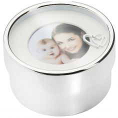 Boîte ronde à photo I love you mom (métal argenté) - Zilverstad