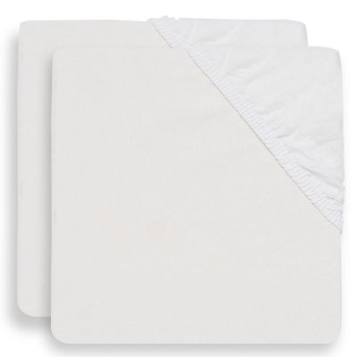 Lot de 2 draps housses en coton blancs (70 x 140 cm)