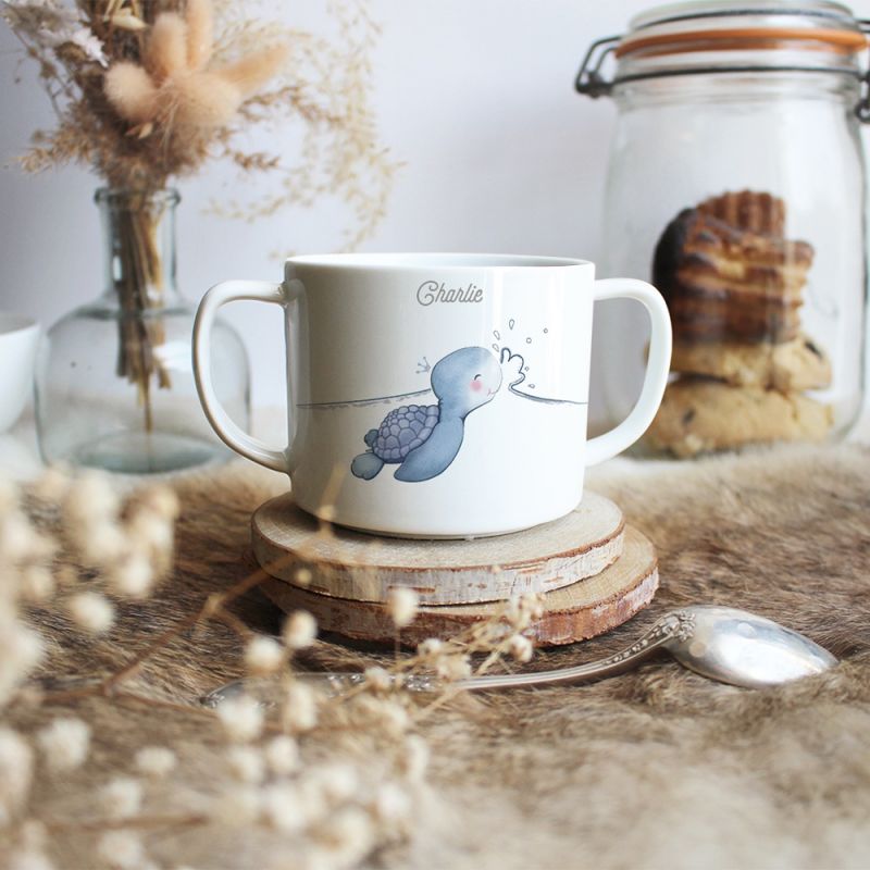 Tasse en porcelaine tortue de mer (personnalisable) Gaëlle Duval