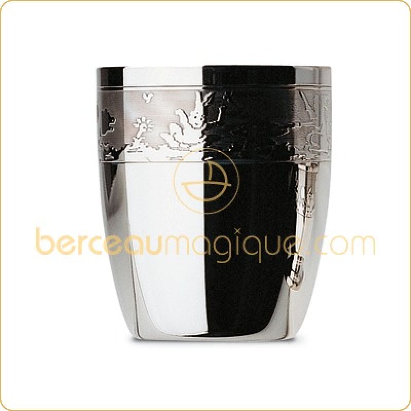Timbale de baptême Lapins (métal argenté) Ercuis