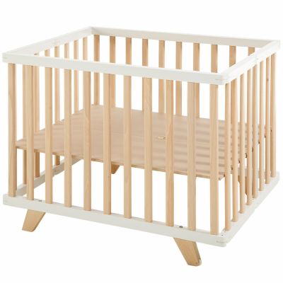 Parc Pliable Lasse Blanc Et Naturel Petit Modele 96 X 75