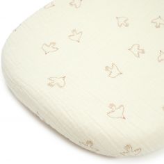 Drap housse pour couffin Brown Hoshi Birds Wabi-sabi (40x80 cm)