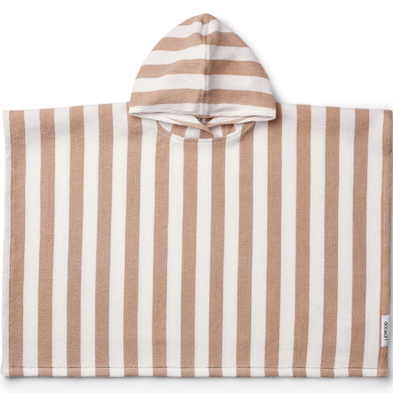 Poncho de bain Paco rayé White tuscany rose (1-2 ans) Liewood