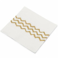 Serviettes en papier blanches chevrons dorés (20 pièces)  par Arty Fêtes Factory