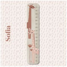 Toise en bois XXL Sofia Girafe personnalisable - Charlie et Suzie