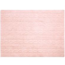Tapis lavable unis à torsades rose (120 x 160 cm)  par Lorena Canals