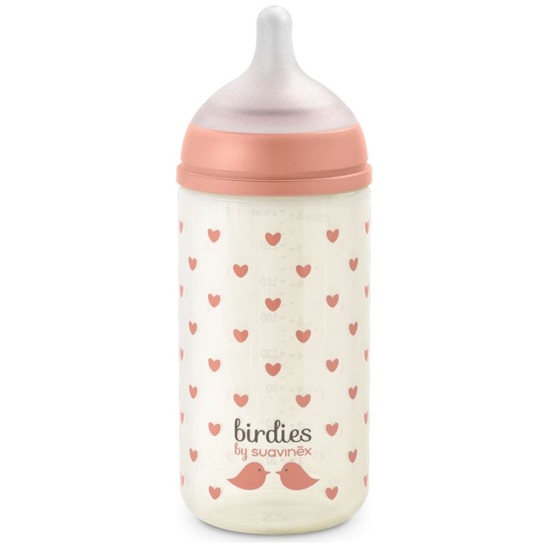 Biberon en verre tétine SXPro S Birdies Rose (240Ml) Suavinex Produit 3