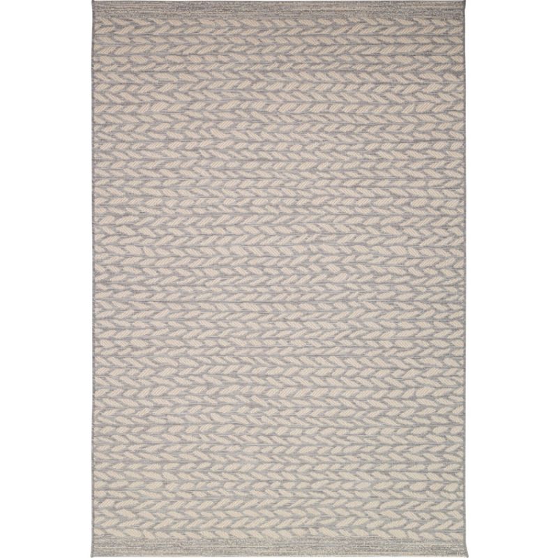 Tapis pour l'intérieur et l'extérieur tressé Leaves gris (115 x 170 cm) AFKliving