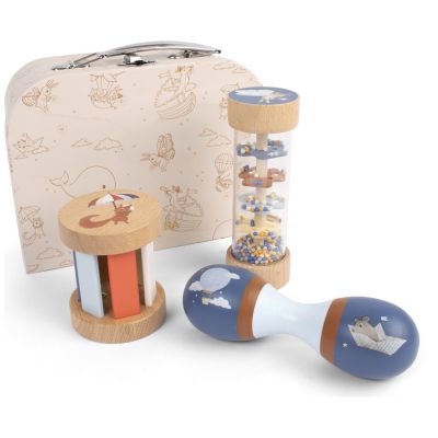 Valisette de jeu Mes premiers jouets sensoriels en bois Filibabba