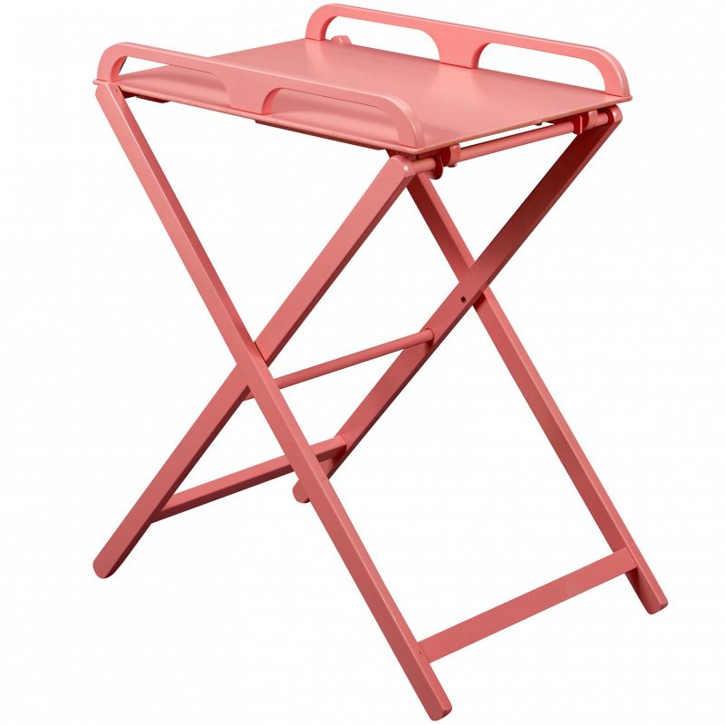 Table à langer pliante Jade en bois massif laqué rose Combelle