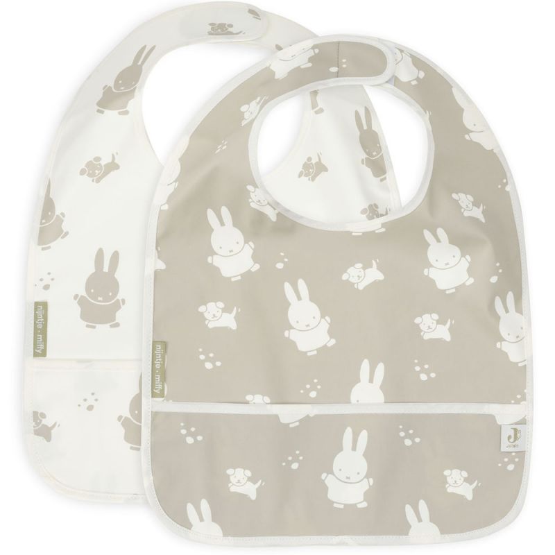 Lot de 2 bavoirs plastifiés Miffy Snuffy Olive Green Jollein