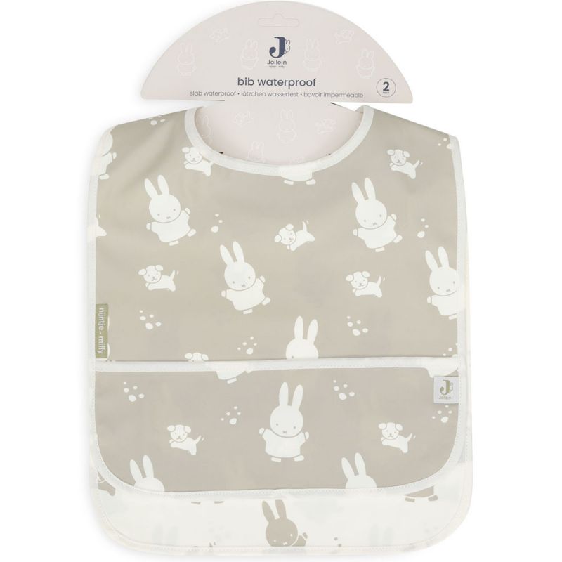 Lot de 2 bavoirs plastifiés Miffy Snuffy Olive Green Jollein Produit 7