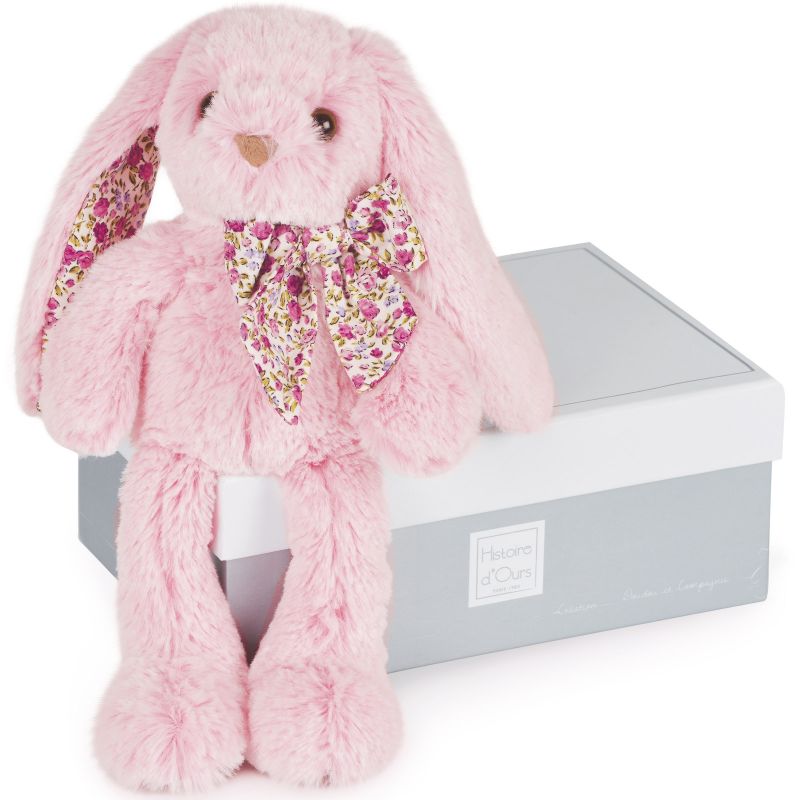 Coffret peluche Lapin Copains câlins rose (25 cm) Histoire d'Ours
