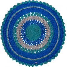 Tapis rond Gypsy coton mix bleu (120 cm)  par Varanassi