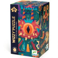 Puzzle métallisé Wizzy La fête des monstres (50 pièces) - Djeco