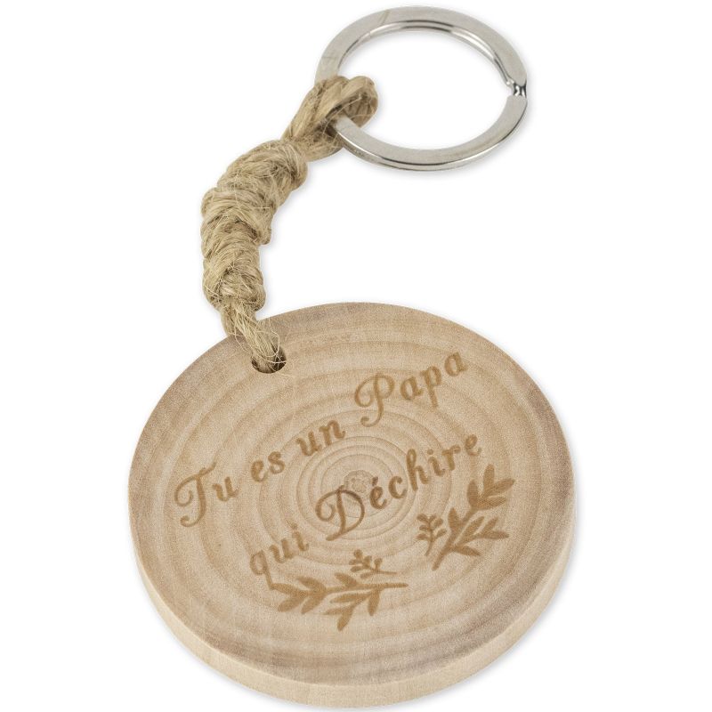 Porte-clés en bois Tu es un Papa qui déchire Arty Fêtes Factory