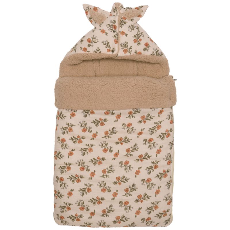 Nid d’ange en coton fleurs doublé sherpa ourson (0-6 mois) BB & Co Produit 1